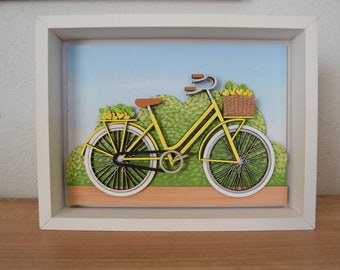 Laser Cut Yellow Bike SVG PDF File - Téléchargement instantané - Bicicle encadré amusant - DIY Laser Cut File - Make it Yourself Gift - Home Nursery Decor