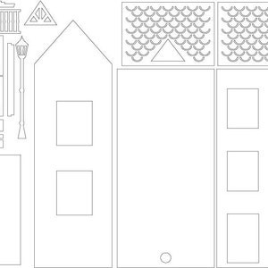 Fichiers lot de maisons neuves lot de 4 maisons lanterne pour découpe laser fichiers PDF SVG téléchargement immédiat projets DIY Noël Style Amsterdam image 10