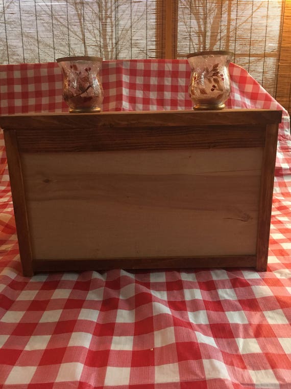 Rustic Solid Wood Bread Box Counter Top Breadbox Kitchen Primitive Handmade Country Kitchen