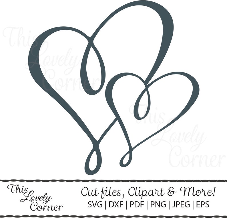 Download Love Double Heart Cricut SVG Cut File Valentines Clipart ...