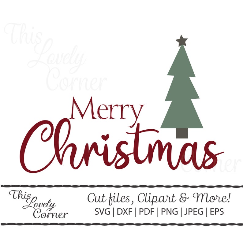 Download Merry Christmas Tree SVG Cricut Cut file Simple outdoor | Etsy