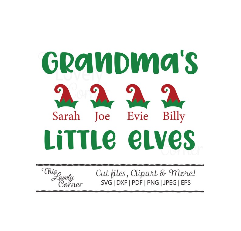 Download Grandma's Little Elves SVG Cut File for Cricut T-shirt | Etsy