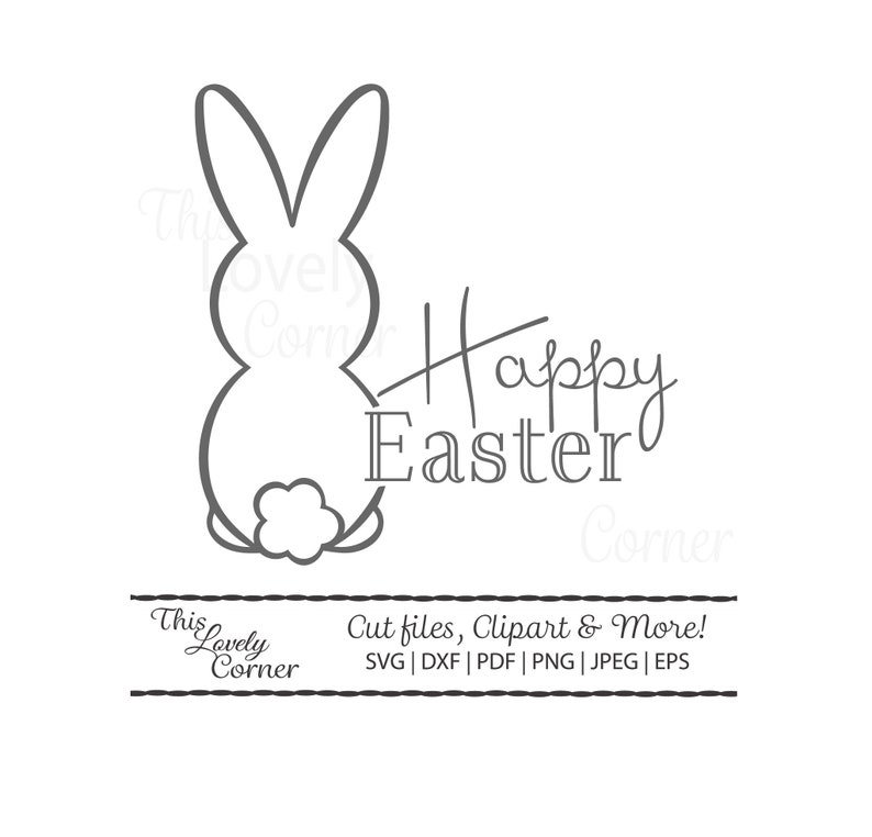 Download Happy Easter Bunny Rabbit Outline SVG for cricut ...
