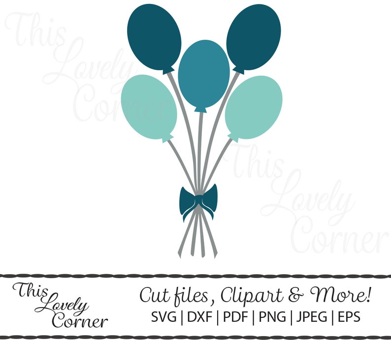 Download Balloon Bouquet Blue Baby Boy SVG DXF cricut silhouette | Etsy