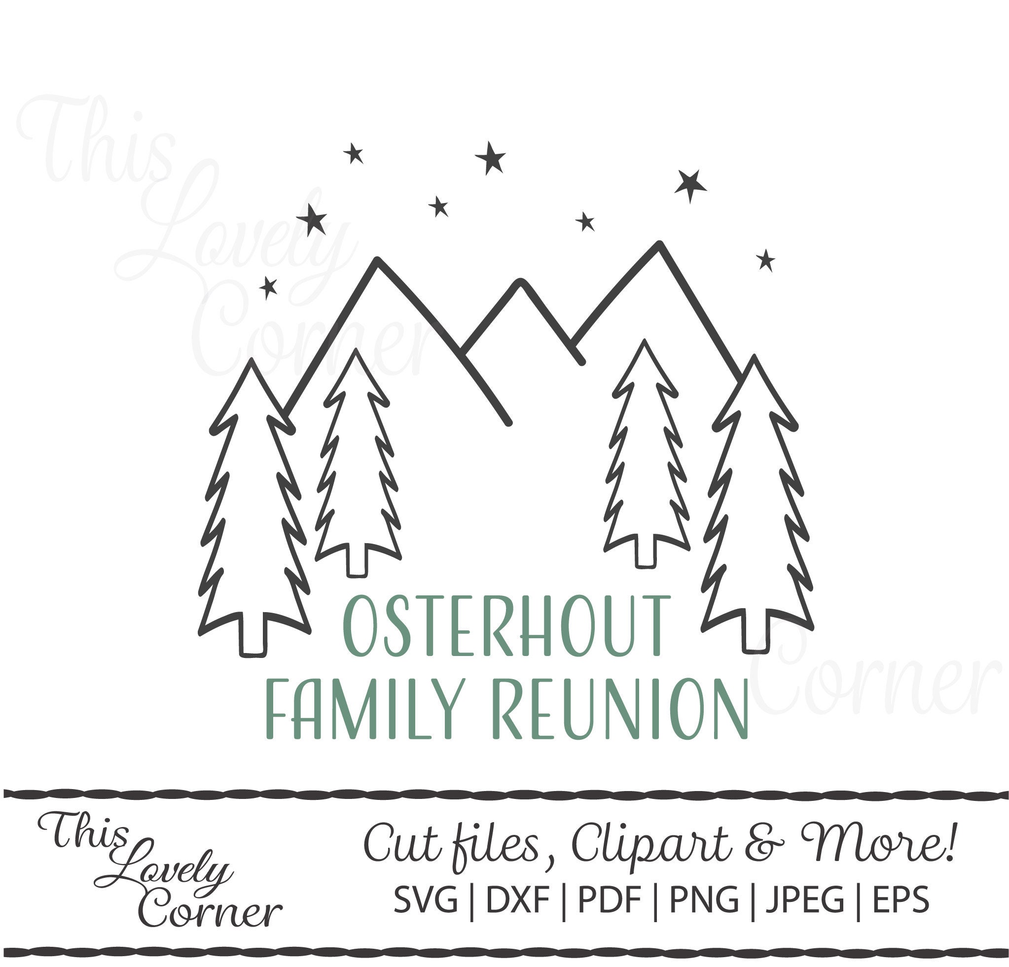 Mountain Camping Family Reunion SVG Cricut Cut file Simple ...