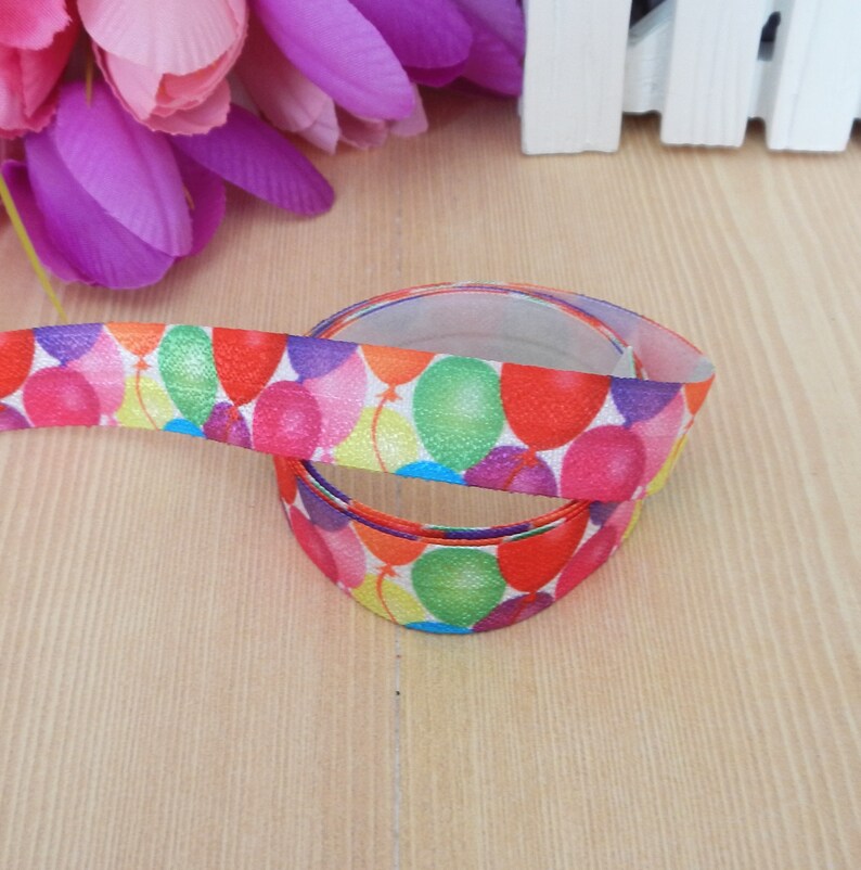 5 8 Balloon Print Fold Over Elasticfoe Headband Elastic For Etsy