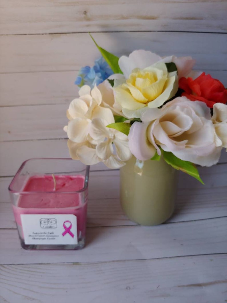 Breast Cancer Candle Cancer Awareness Candle Cancer Candle Etsy