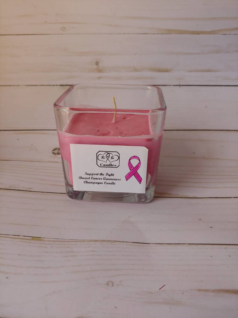 Breast Cancer Candle Cancer Awareness Candle Cancer Candle Etsy