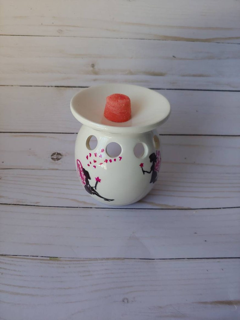 wax melts burner candle home decor wax burner fairy burner Apple hand painted wax burner butterfly wax burner white painted burner