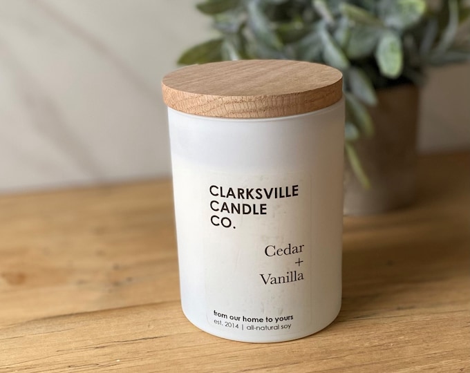 Cedar + Vanilla All Natural Soy Candle 8oz