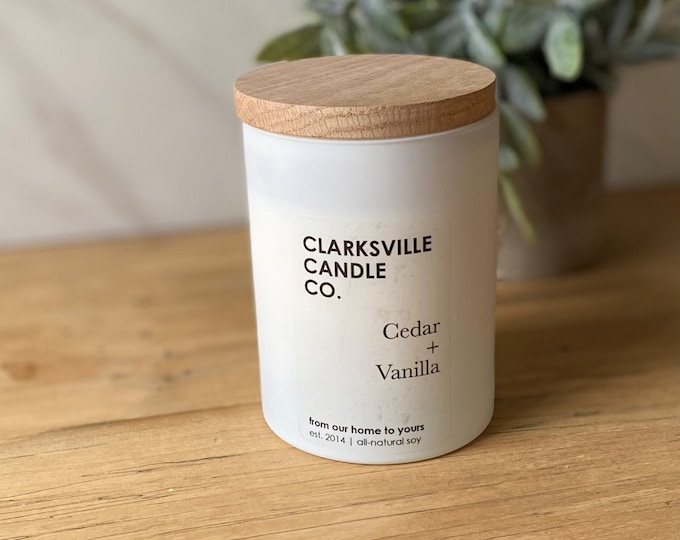 Cedar + Vanilla All Natural Soy Candle 12oz