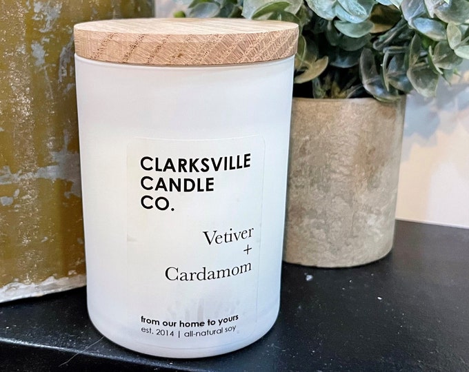 Vetiver + Cardamom All Natural Soy Candle 12oz