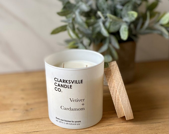 Vetiver + Cardamom All Natural Soy Candle 8oz