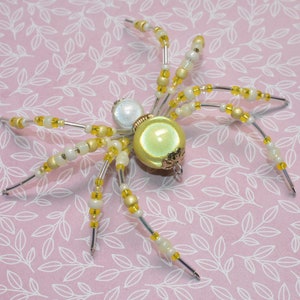 Handmade Yellow Beaded Spider