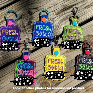 Fresh Outta F's Keychain, F You Keychain, Mature Keychain, Party gift, Snarky gift, Curse word, Cuss word, Gag Gift image 1