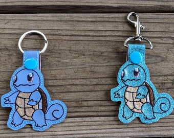 Squirtle Keychain, Squirtle KeyFob, Pokemon Keychain, Pokemon Charm, Squirtle Charm, Pokemon gift, Pokemon Accessory, Pokemon Party Favor