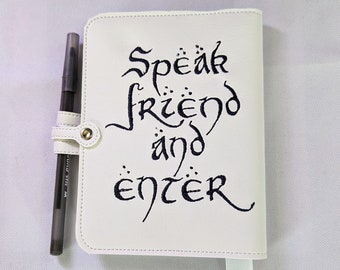Lord of the Rings Journal, Doors of Durin, Speak Friend and Enter, Mystical Fantasy Journal, Refillable Journal, Blank Diary, Fantasy Gift