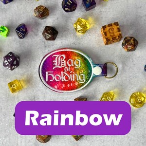 Bag of Holding Keychain, D&D Keychain, Board Game Geek, Board Gamer Gift, Role Playing Gift, Fantasy Accessory, Dungeons Dragons Gift Rainbow