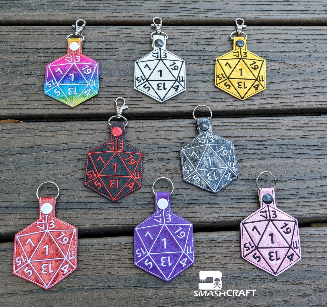 Dice Keychains 8sided Die D&D Keychain 20sided Dice Etsy
