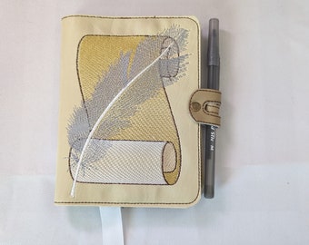 Hamilton Journal, Ink and Quill Journal, Write Like It's Going Out of Style, Sketchbook, Embroidered Diary, Reuseable Notebook, Refillable