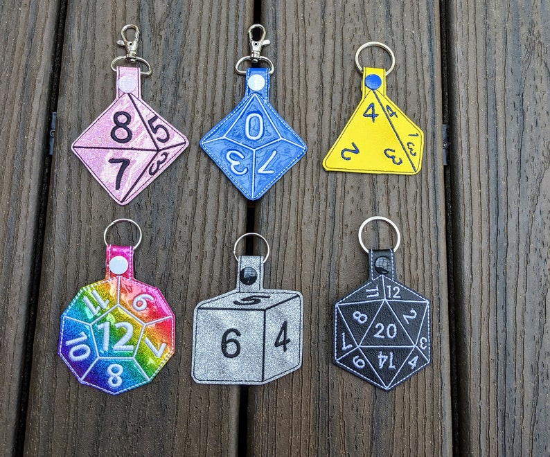 Dice Keychains 8Sided die D&D Keychain 20sided dice Etsy