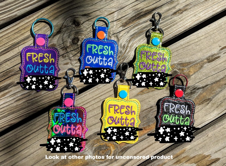 Fresh Outta F's Keychain, F You Keychain, Mature Keychain, Party gift, Snarky gift, Curse word, Cuss word, Gag Gift image 1