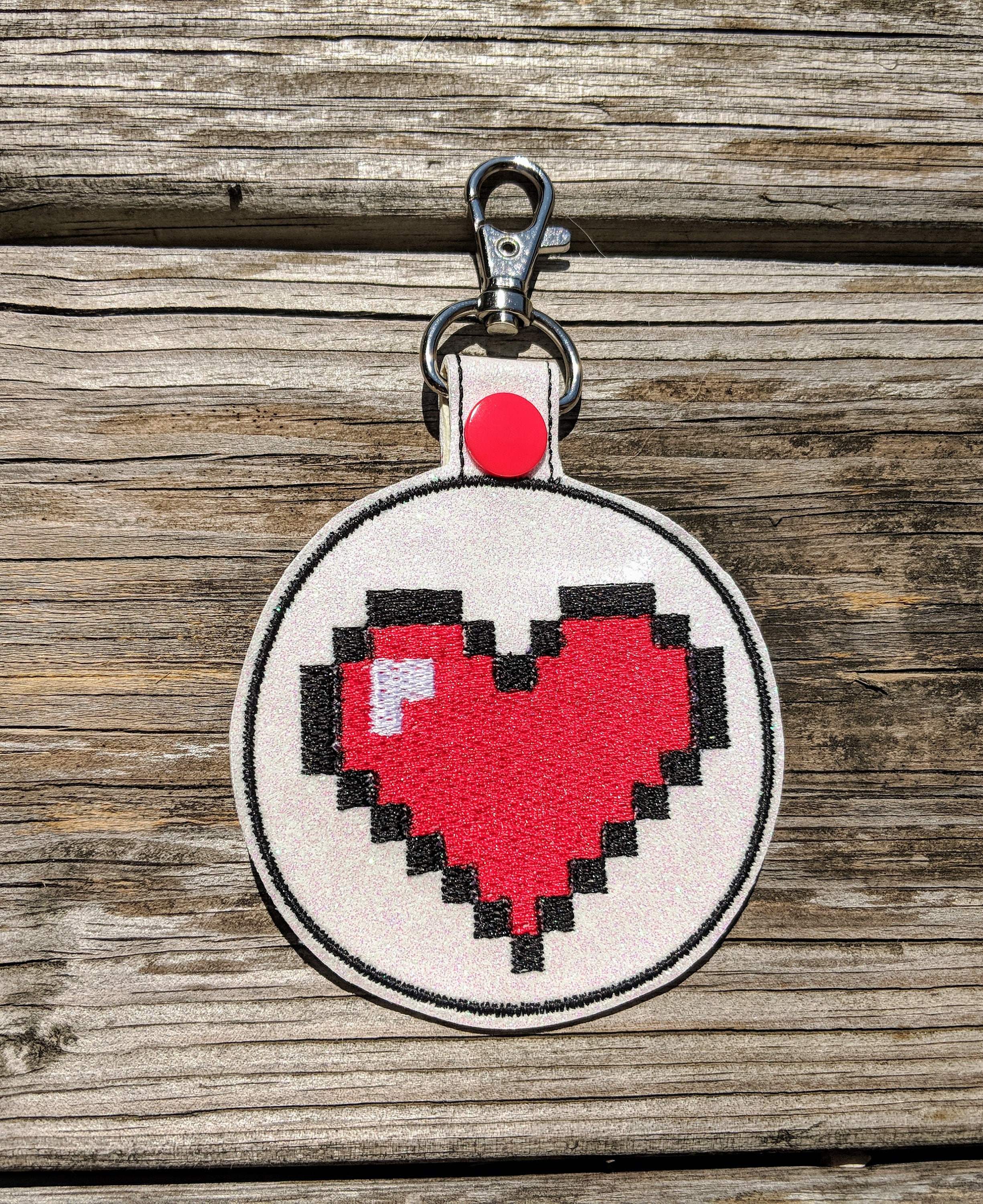 Heart Computer Keychain Heart Keychain, Heart Keyfob, Gamer Keychain, Gamer Charm, Heart Charm ...