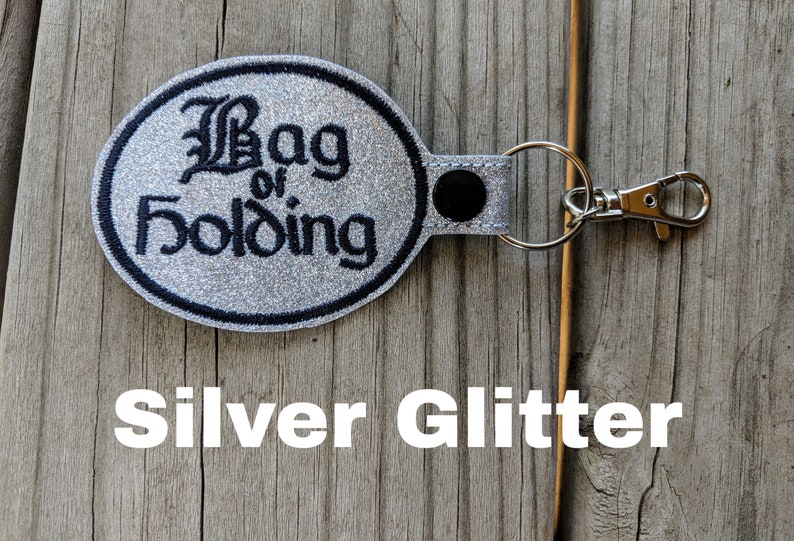 Bag of Holding Keychain D&D Keychain Board Game Geek Board Silver Glitter