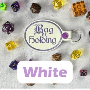 Bag of Holding Keychain, D&D Keychain, Board Game Geek, Board Gamer Gift, Role Playing Gift, Fantasy Accessory, Dungeons Dragons Gift White