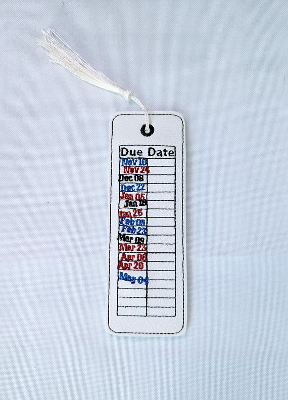 Library Card Bookmark, Book Lover Gift, Loves to Read, Fun Bookmark, Bibliophile, Funny Book Accessory, Rainbow Bookmark, Due Date Bookmark