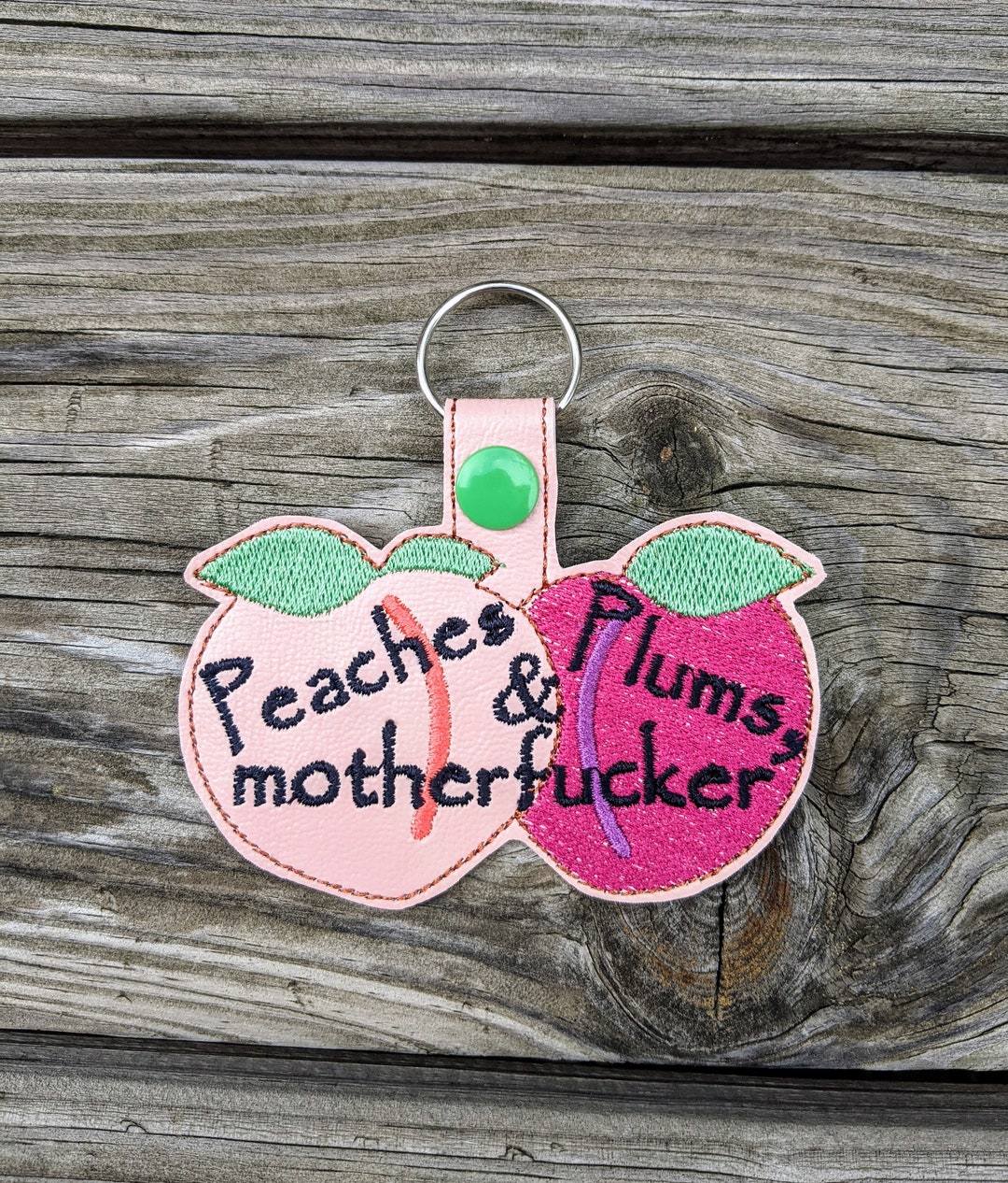 Peaches Plums Keychain, the Magicians Gift, Key Accessory, Fantasy