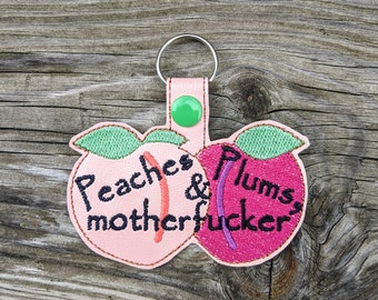 Peaches Plums Keychain, The Magicians Gift, Key Accessory, Fantasy Accessory, Magicians Gift, Magic Keyfob, Brakebills, Fillory, Queliot