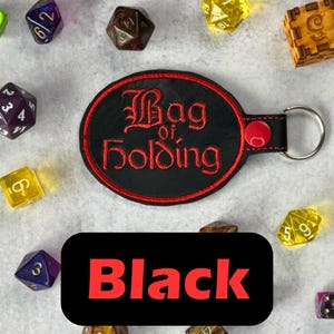 Bag of Holding Keychain, D&D Keychain, Board Game Geek, Board Gamer Gift, Role Playing Gift, Fantasy Accessory, Dungeons Dragons Gift Black
