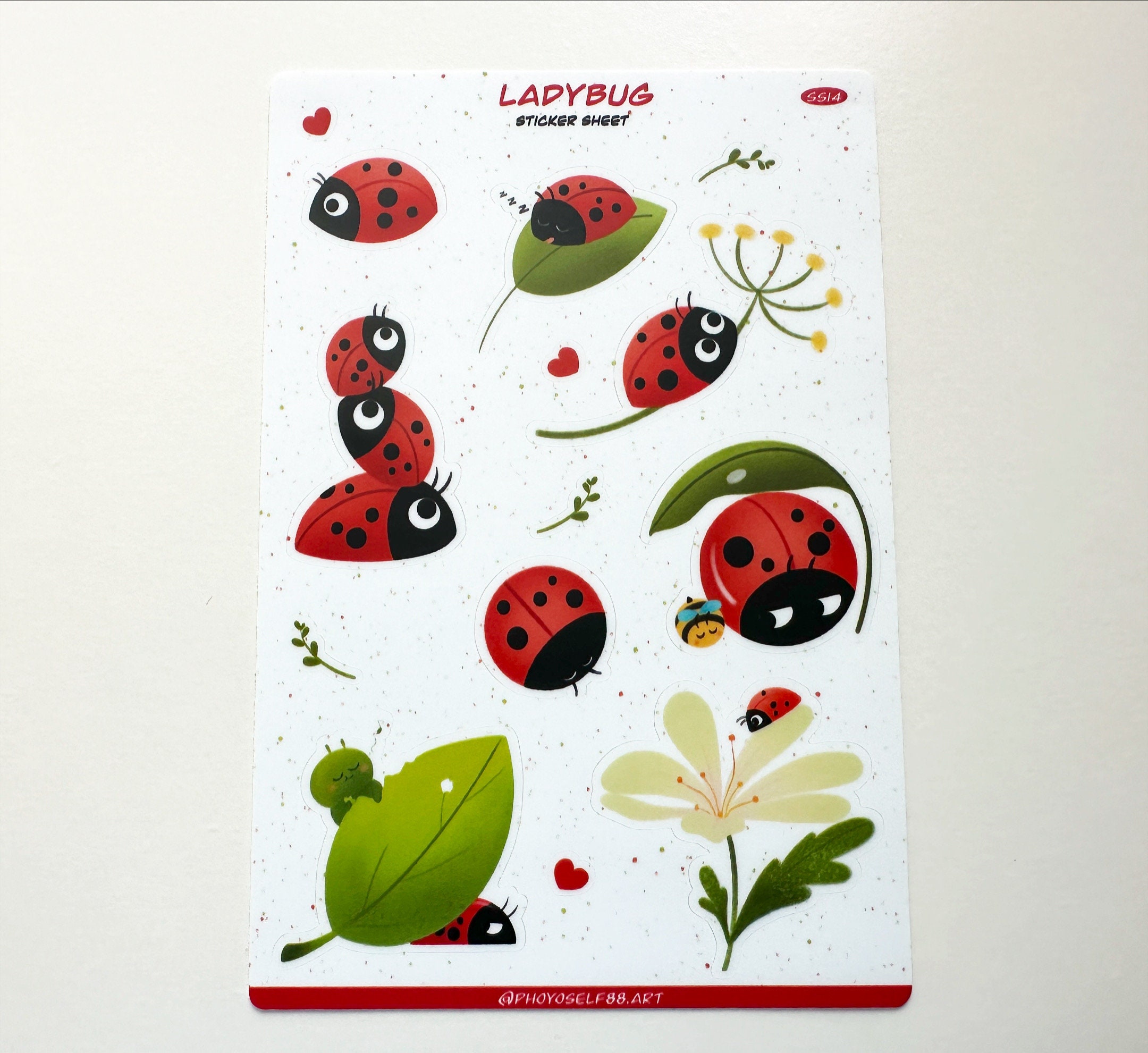 Ladybug Sticker Sheet, Waterproof Vinyl Stickers - Etsy