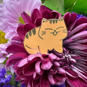 Cute cat enamel pin, kitten badge pin, ginger cat,brooch accessory, gift for cat lovers,kawaii pin, decorative pin, birthday gift for friend