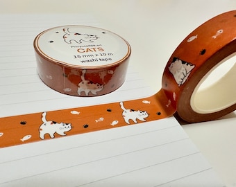 Cat and Fish Washi Tape: Kawaii Scrapbooking Tape