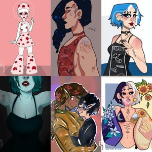 digital art commissions - line art + detailed colour