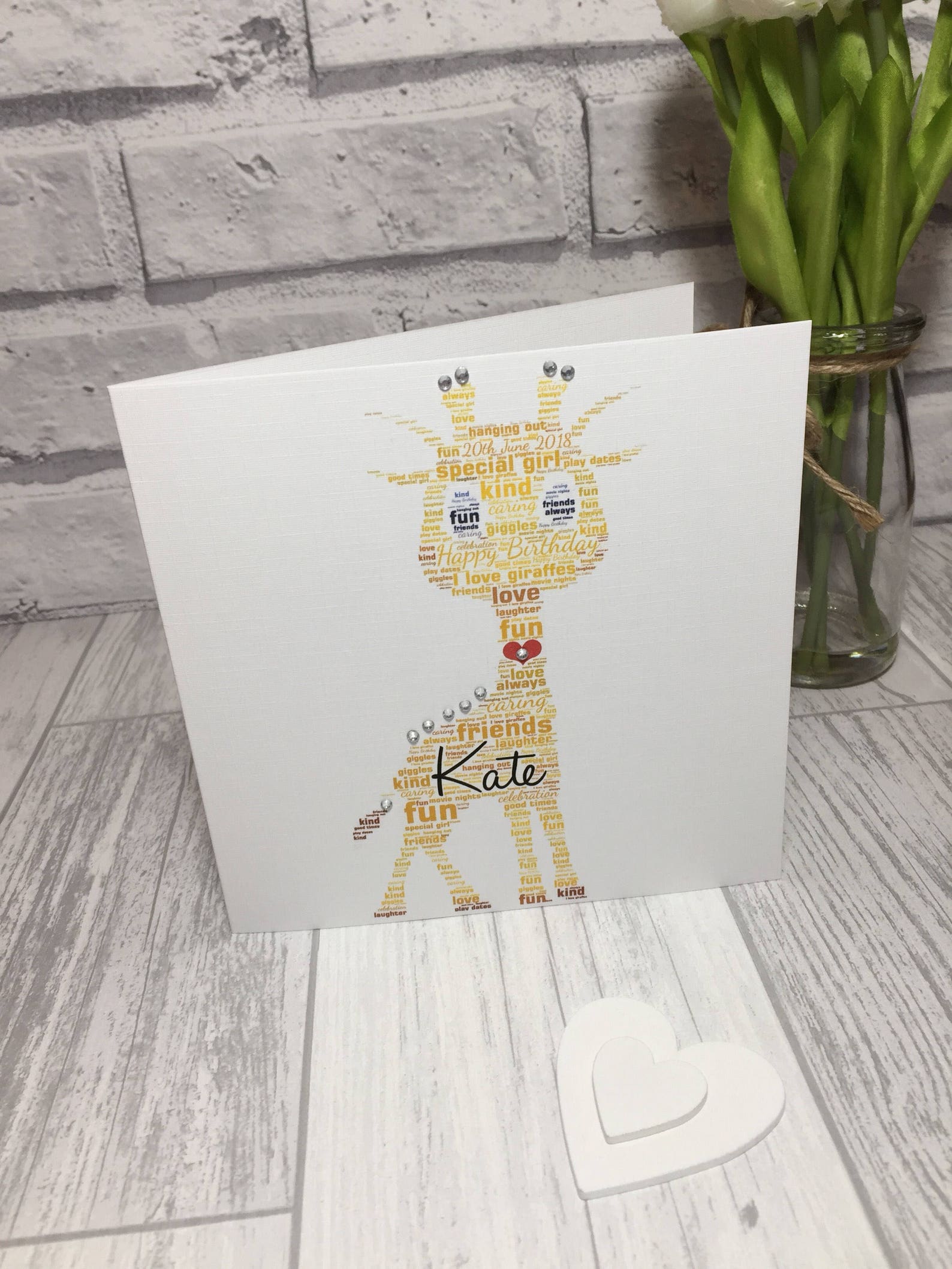 Giraffe-Karte Wort-Kunst-Bild personalisiert und | Etsy
