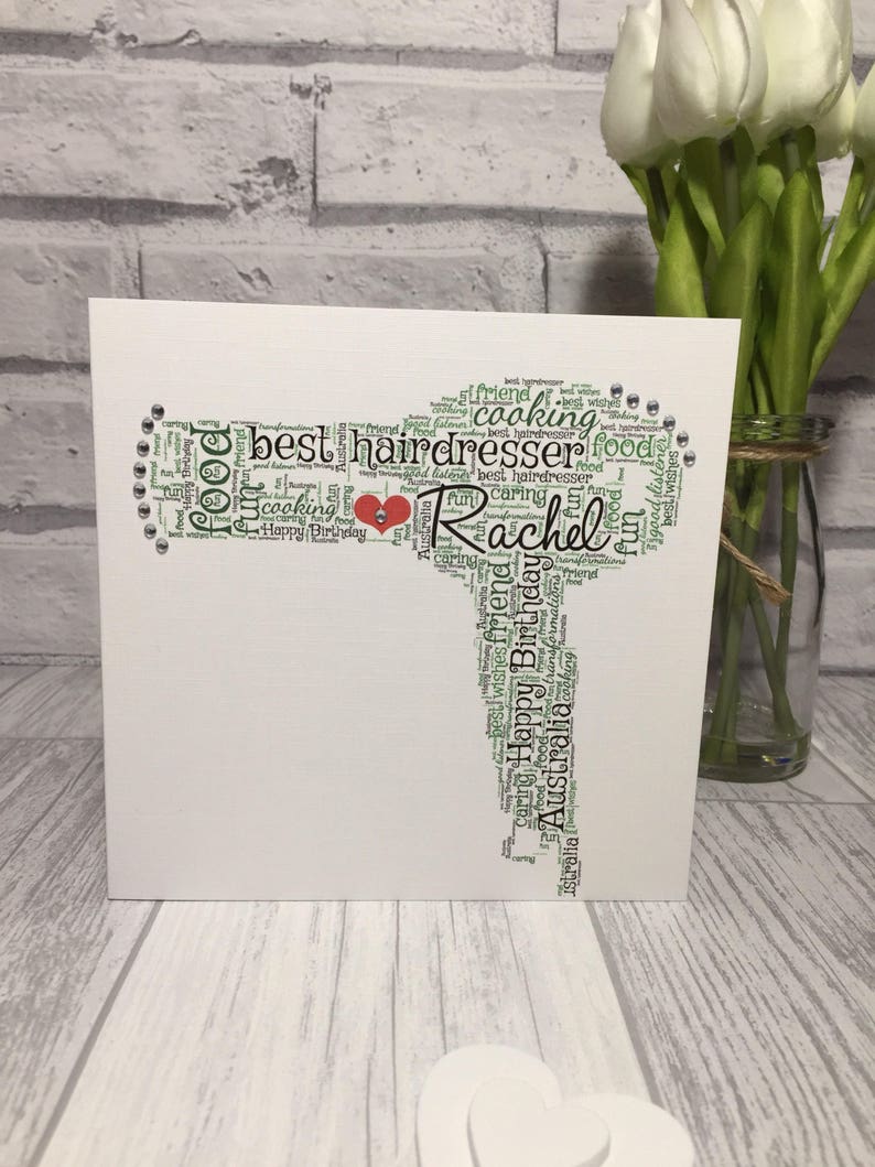 Hairdressser Thank You Card Birthday Card for Hairdresser Etsy UK