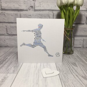 Biglietto d'auguri calciatore, personalizzato e unico, biglietto di compleanno, occasione speciale, festa del papà, compleanno del papà, moglie del calciatore