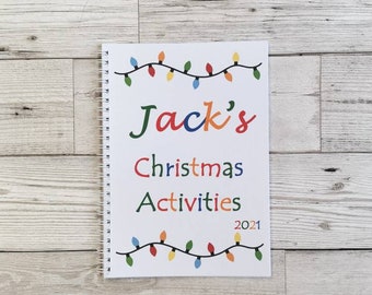 Christmas activity book, children&#39;s notebook, winter photo log, A5 book, personalised gift, 24 Christmassy activities, stocking filler