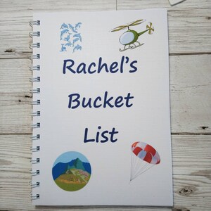 Carnet de notes bucket list, journal personnalisé, livre A5