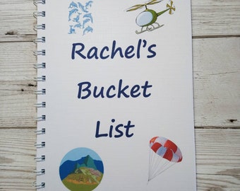 Bucket list notebook, personalised journal, A5 book