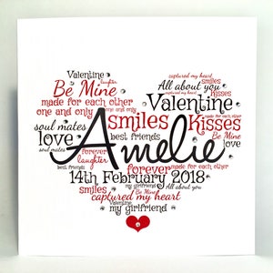 Immagine stampata A5, senza cornice, word art personalizzata, qualsiasi forma, carta fotografica lucida di alta qualità