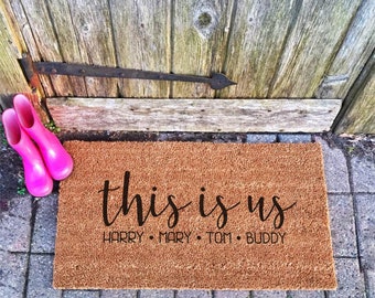 Now With Free Shipping Custom Family Name Doormat Welcome Mat Etsy