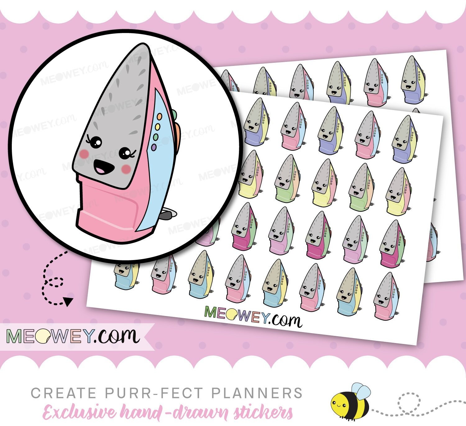 Iron Stickers Kawaii Ironing Clothing Decorative Planner Pile Etsy