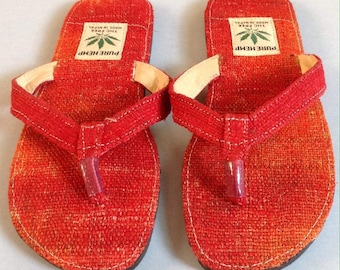 Chinelo de dedo de cânhamo tie-dye
