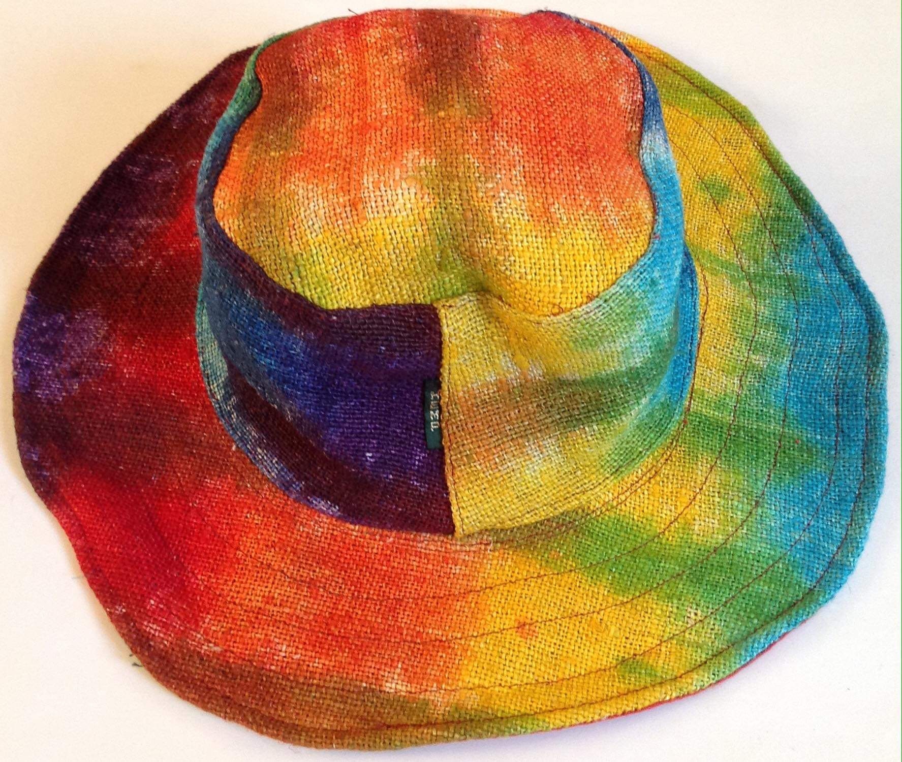 Tie Dye Bohemian Hemp Safari Hat Etsy UK