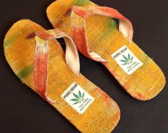 Chinelo de dedo de cânhamo tie-dye
