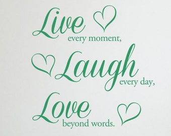 Live, Laugh, Love Vinyl Wall Art Stickers